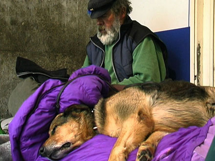 old man with dog